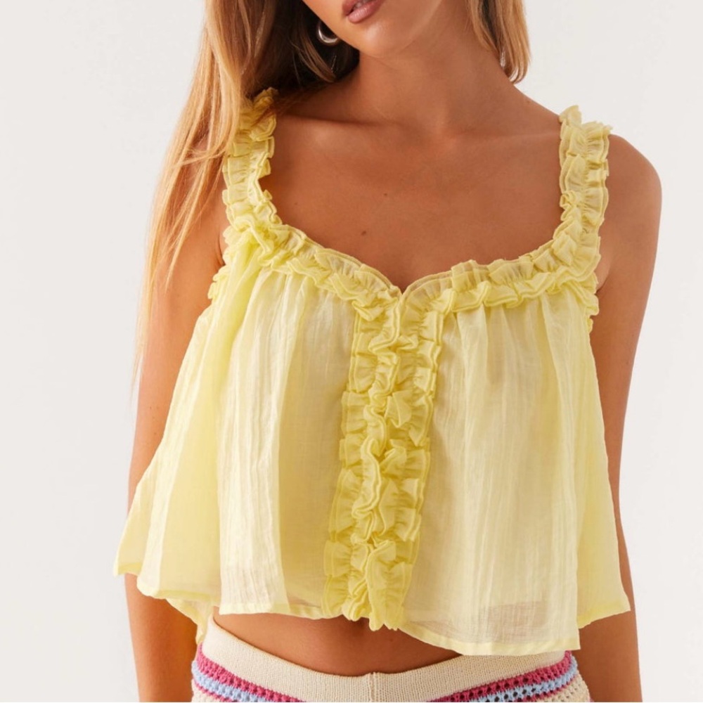 Peppermayo flowy yellow top